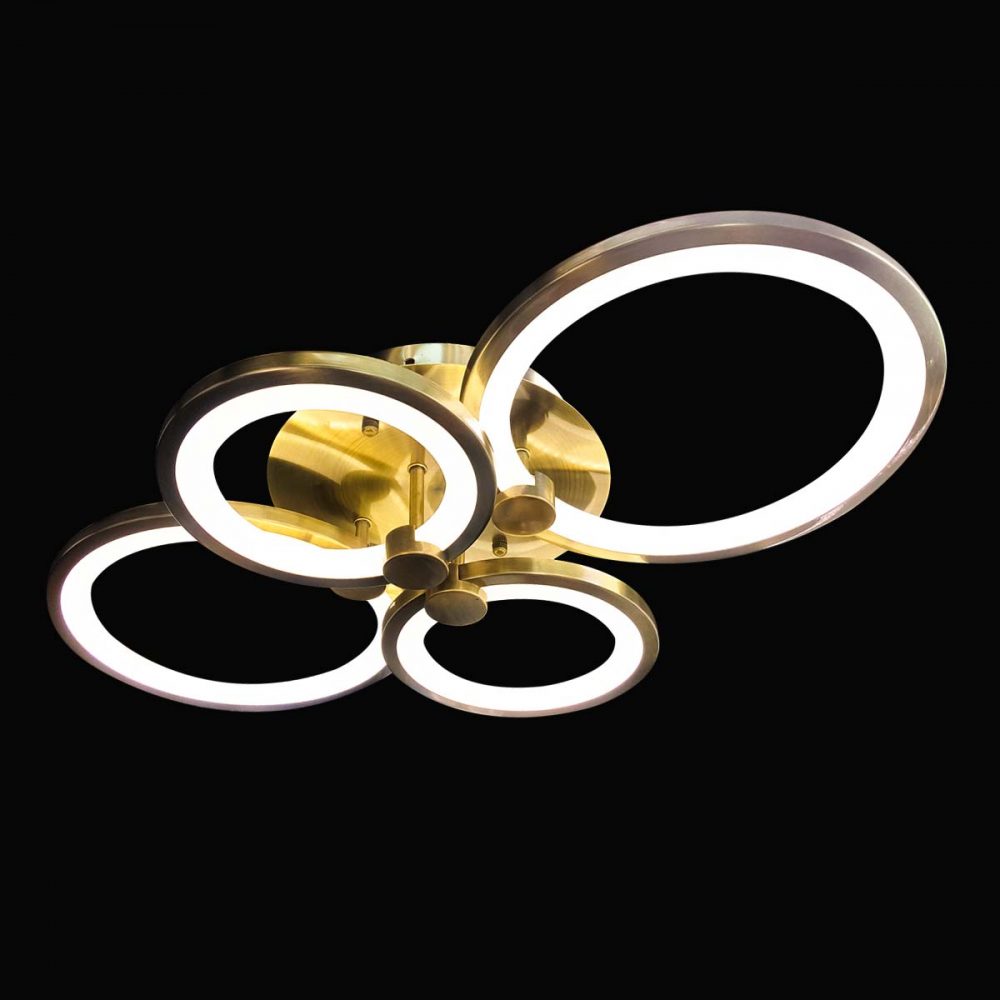 Светодиодная люстра кольца бронза фото