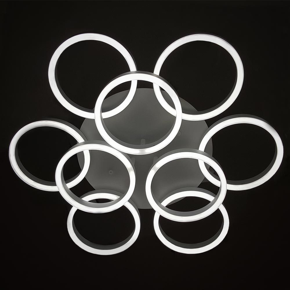 Светодиодная хай-тек люстра кругами с пультом фото