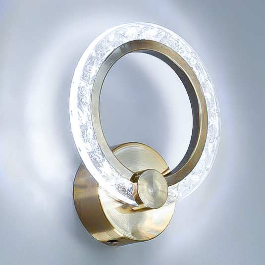 бра светодиодный настенный стеклянное кольцо фото