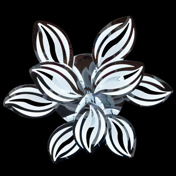 Люстра серебрянная цветок с пультом фото